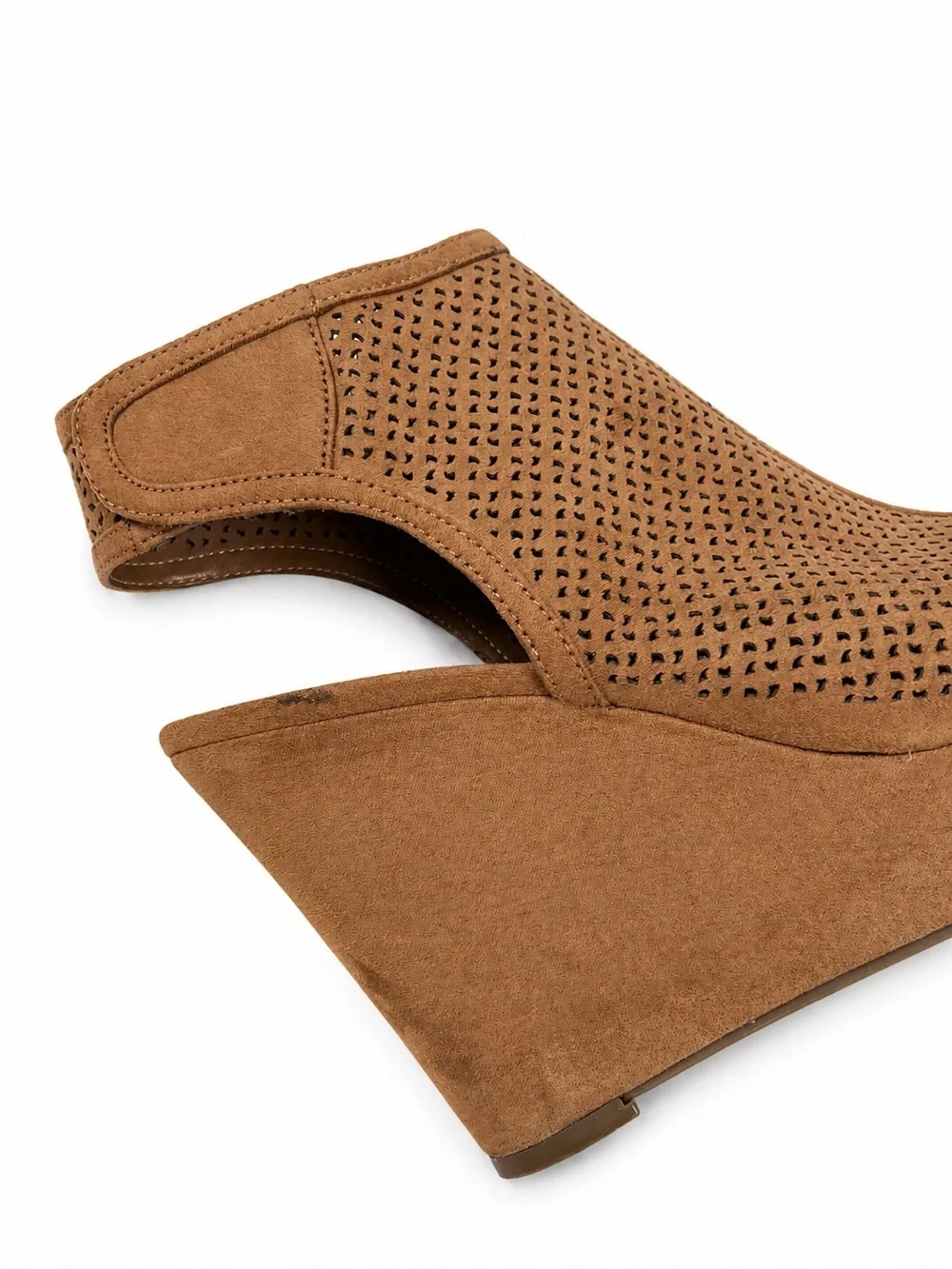 Indigo Perforated Open Toe Wedge Sandal